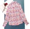 Clearance Women's Silk Long-Sleeve Shirt with Colorful Heart Print & Removable Bow