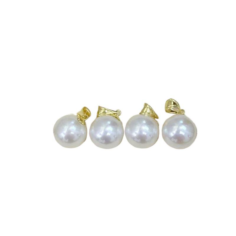 Aurora Freshwater Pearl Necklace: 10-11mm Perfectly Round Pearls with 18K Gold Pendant & Silver Chain.