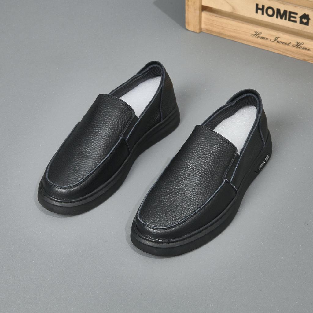 Herren Sommer Leder Freizeitschuhe Modische Vielseitige Halbschuhe Weiche Sohle Weiche Oberfläche Enthüllen Rindsleder Herrenschuhe