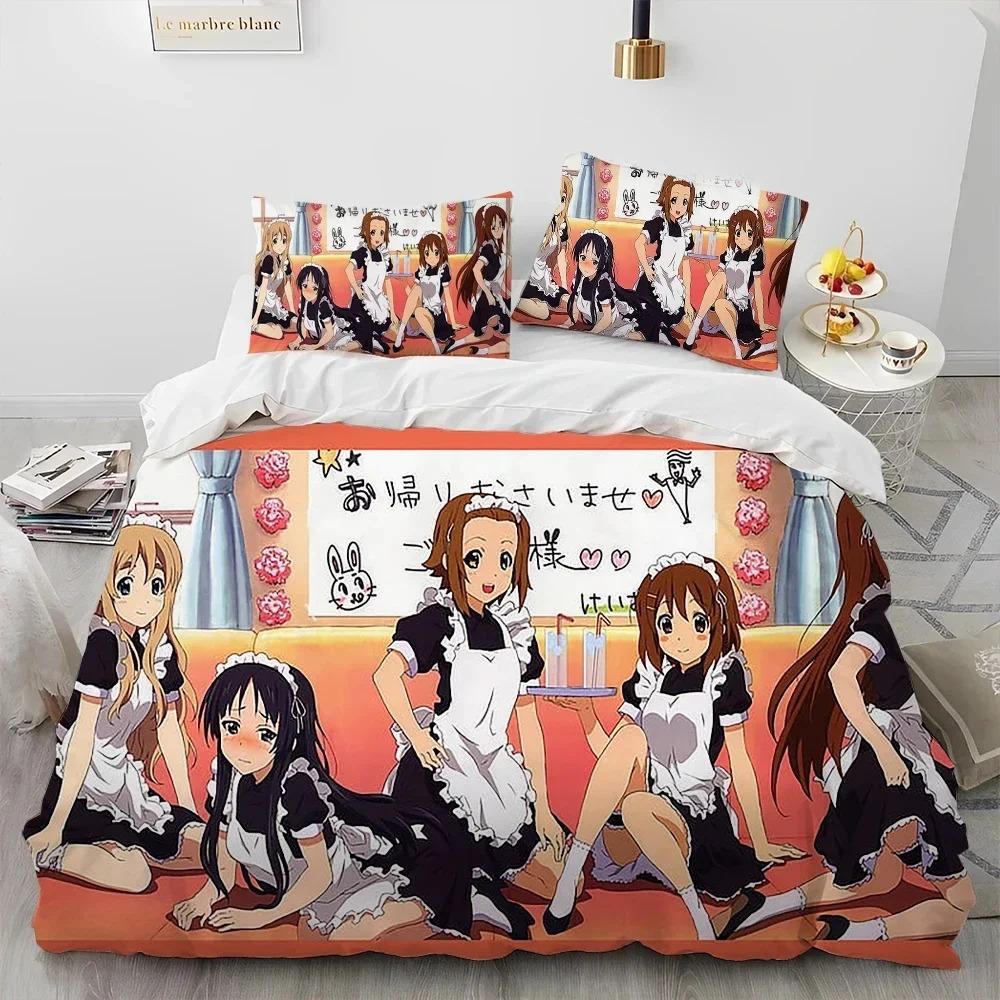 K-On Kawaii Girls Anime Bedding Set For Bedroom Soft Modern Bedspreads Comefortable Kids Duvet Cover Quilt Cover And Pillowcase
