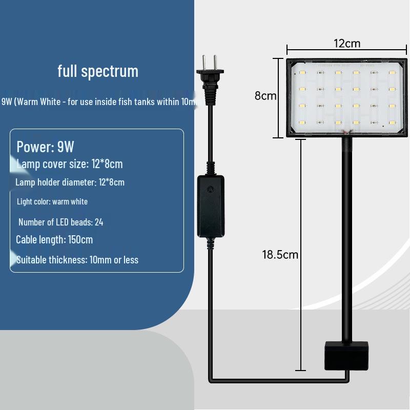 High-Brightness LED Aquarium Light with Energy-Saving Full Spectrum and Three-Stage Dimming for Water Plants and Ornamental Use.
