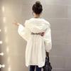 Large Size Women Jacket Spring Hooded Coat Solid Color Casual Loose Windbreaker Boutique Parka Mid-length