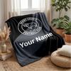 Derby County Custom Name Text Flannel Blanket Soccer Logo Personalized Fleece Throw Blanket Special Gift For Sofa Bedroom Home