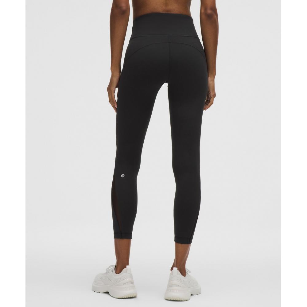 Lululemon Wunder Train Mesh Panel High Rise Tight 25  Black