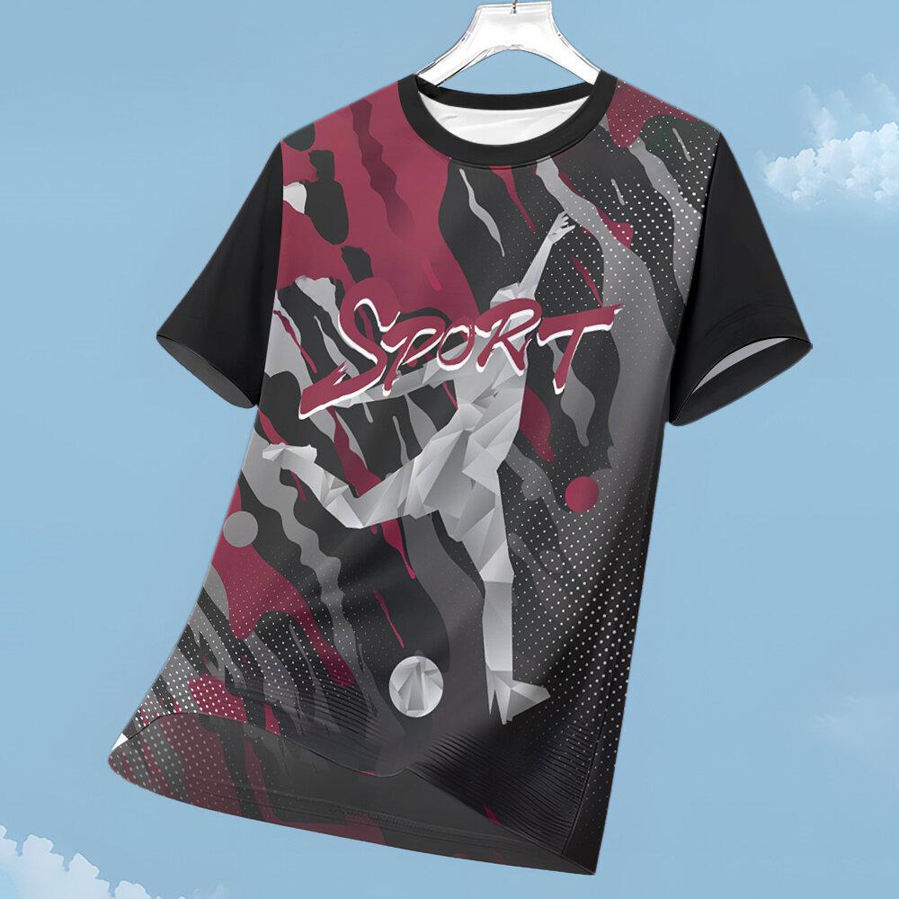 Mode Gradient Harajuku Herr T-shirt Padel Tennis Sportkläder Sommar Utomhus Löpning Fitness Kortärmad Mode Oversized Toppar