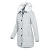 Parka Caldo Invernale da Donna a Maniche Lunghe con Cappuccio e Zip, Colore Solido, Lunghezza Media, in Cotone