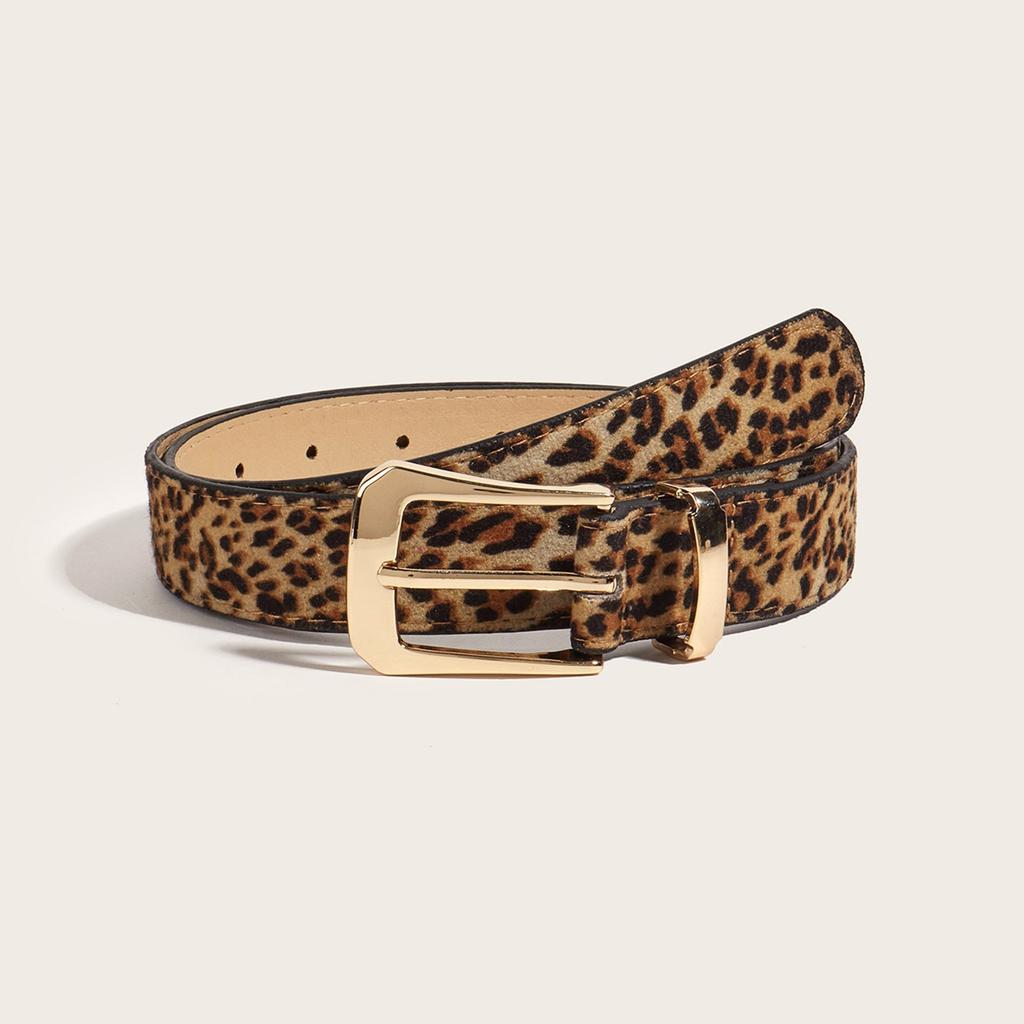 Unique Waist Chain Hot Buckle Leopard Print Chain Cowgirl Belt for Women Proms Club Party for Jeans Dresses