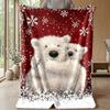 Polar Bears with Snowflakes Theme blanket Lightweight Warm Flannel Blanket Decorative Throw Blanket for Home Decoration