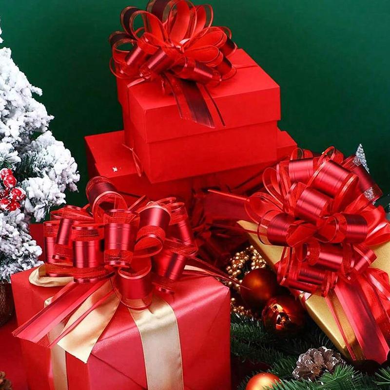 WTEMPO Pull Bow Packaging Bows Multicolor Ribbon Bow for Gift Wrapping Christmas Wedding Baskets Valentine's Day Decoration