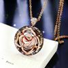 South Korea's New Rose Necklace Long Temperament Crystal Flower Sweater Chain Niche Accessories