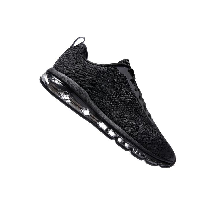 Scarpe Sportive Traspiranti Riflettenti Lavorate a Maglia con Ammortizzazione ad Aria Integrale Li Ning Bubble Max Sneakers Unisex Nere AGCN075-3