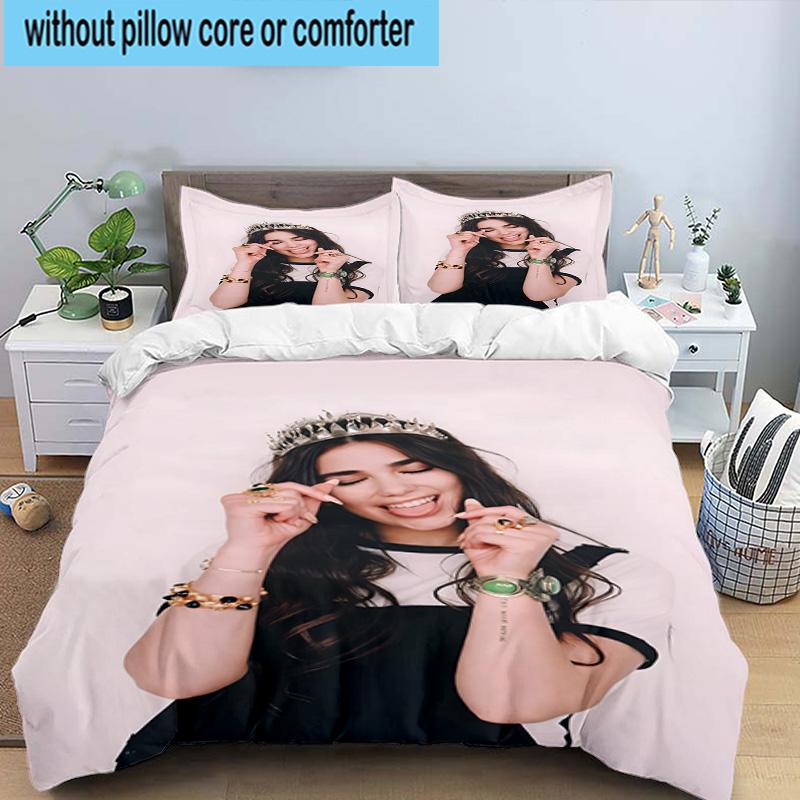 3PCS pop music Dua Lipa 3pcs Bedding,Including 3PCS Duvet Cover And 2pcs Pillowcases Perfect for Christmas,Ideal for Bedroom, Dormitory