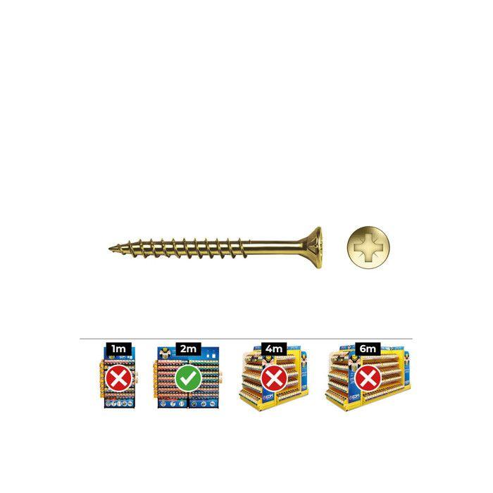 Boîte De 50 Vis à Bois Pz Fraisées R/parc Din/ref Vloxp 6 X 90 Bricomat + Lubr. Celo