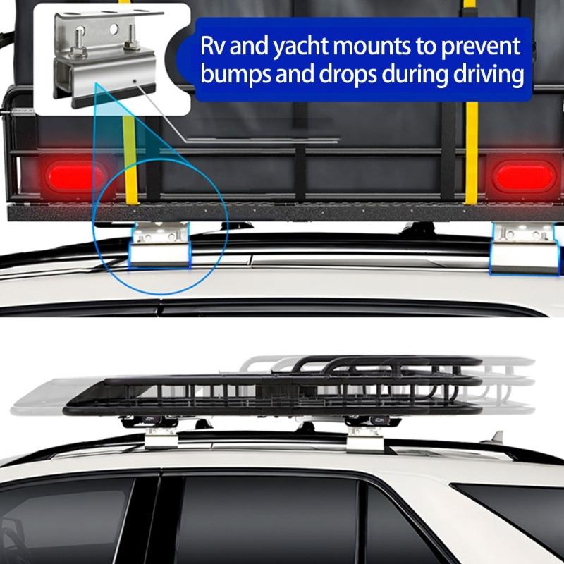 4 Stück Stahl-Solarmontageklemmen Solarhalterungen Yacht-Dachträger-Stabilisatoren Wetterfestes Design Einfaches Werkzeug Ohne Montage