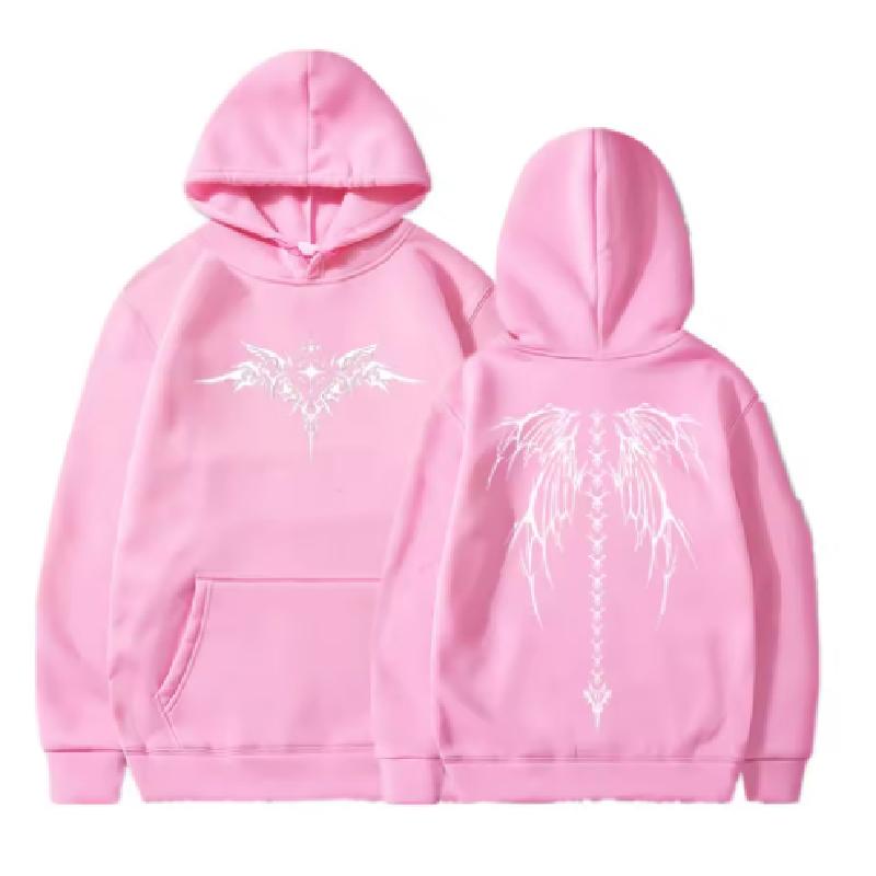 2025 popular wing print hoodie men's long sleeved fashionable sportswear unisex fashionable new street clothing casual