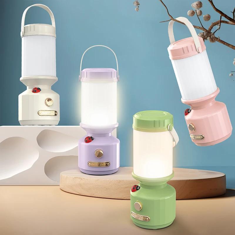 LED Camping Light Rechargeable Hanging Camping Lighting Lights 3 Color Stepless Dimming Outdoor Activity Lightweight to Carry Emergency Camping Lamp