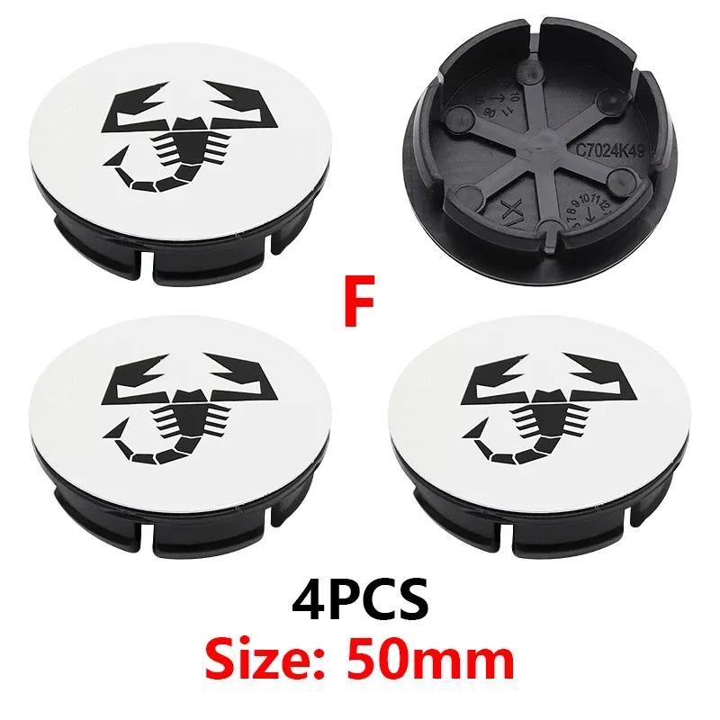 for Fiat 500 500X Marea Multipla Punto CBZR Scorpion Ducato Goods StylingCar 4pcs 50mm 60mm Wheel Center Hub Caps Fiat Emblem Badge