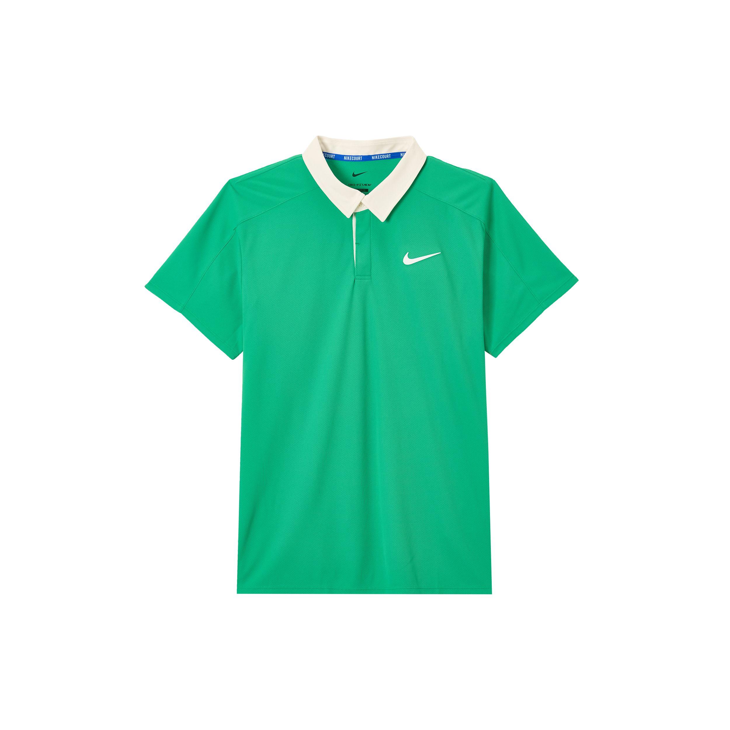 Nike Men's Green Tennis Polo Shirt Tops Fz6932-324 Cm