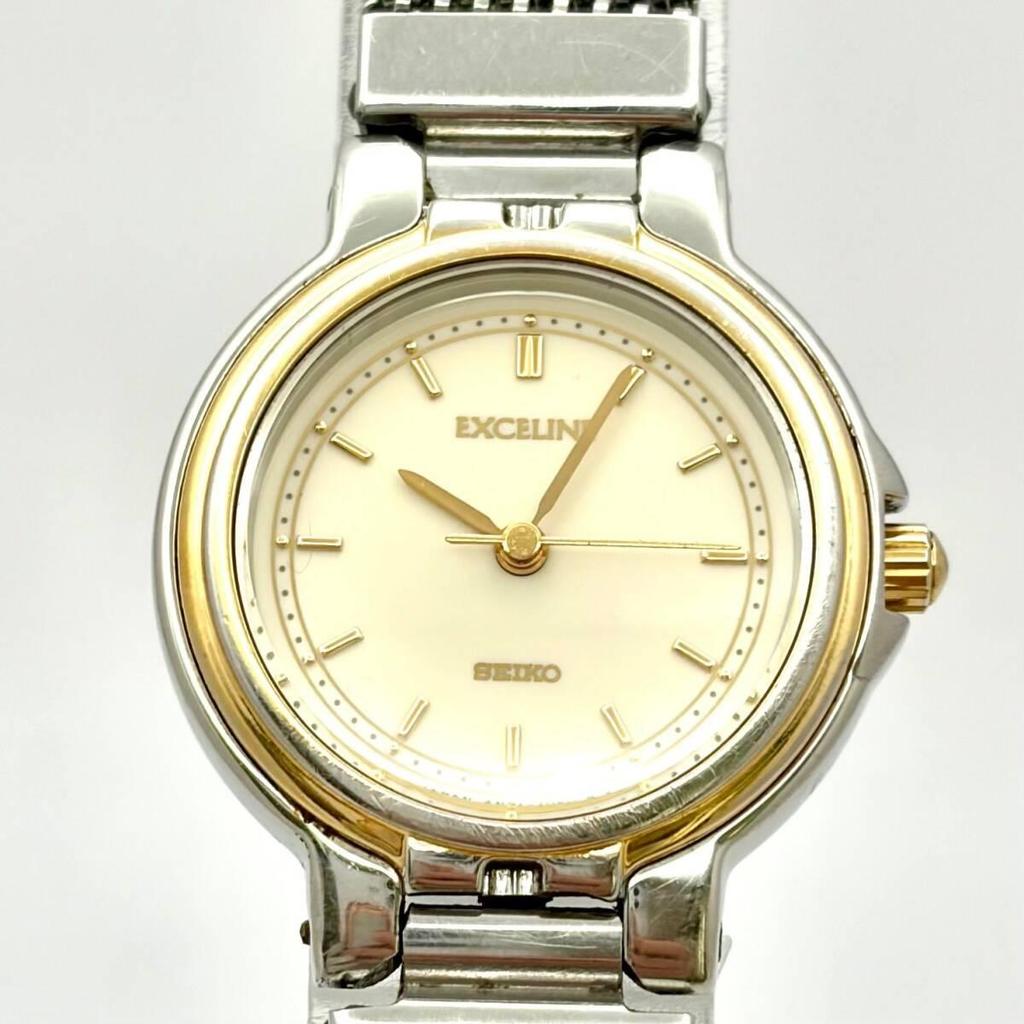 Used [New Battery] SEIKO EXCELINE Ladies Watch 4N21-0550 210281