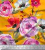 Soimoi Japan Crepe Satin Fabric Leaves,Poppy & Peony Flower Decor Fabric Printed Metre 42 Inch