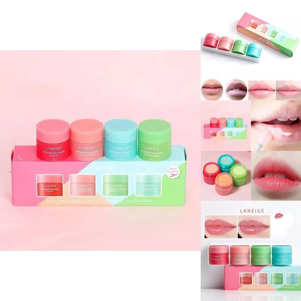 Nourishing Sleep Lip Mask Set Of Four With Moisturizing Hydration For Day And Night Care