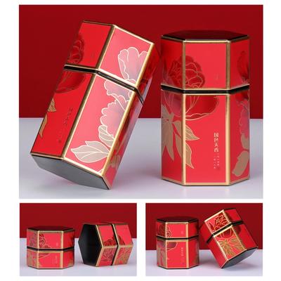 Hexagon Tea Storage Containers Tea Tins Food Storage Container Candy Jar Cans for Tea Coffee Herb Sugar Spices A0KF
