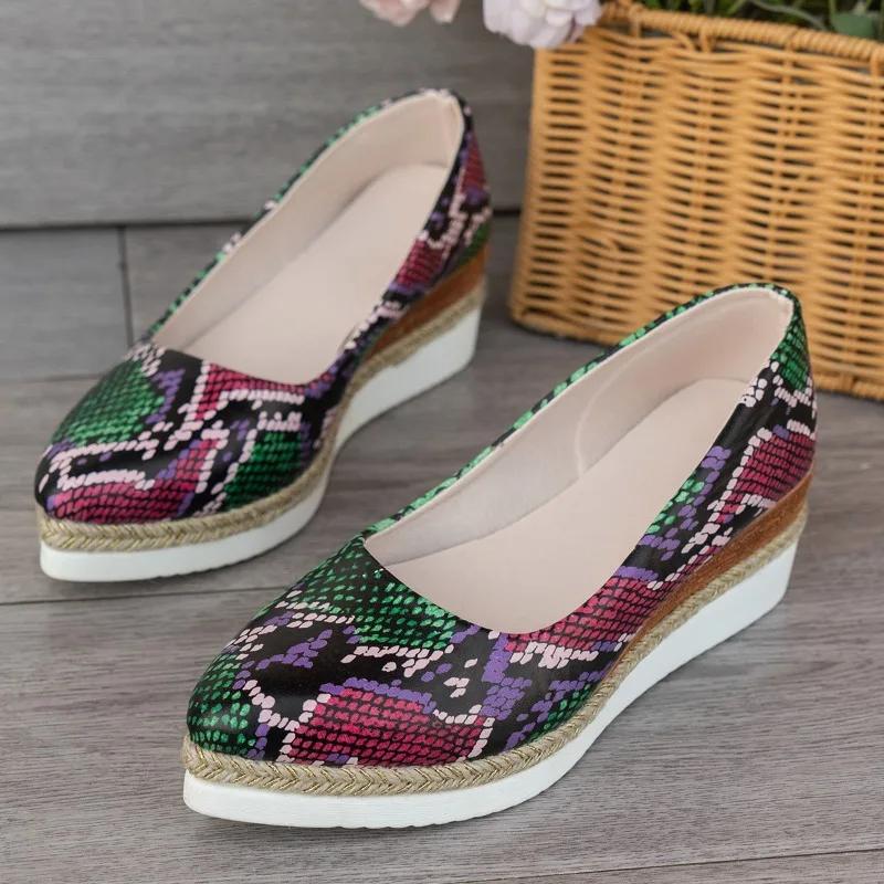 Women's Shoes 2024 New Comfortable Thick Sole Casual Wedge Heel Women's Daily Single Shoes Autumn Dress Party Zapatillas Mujer