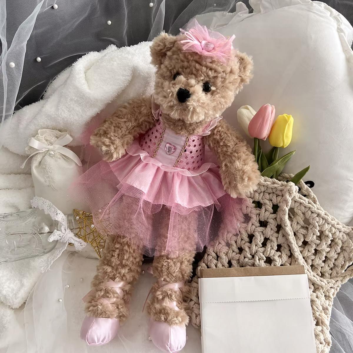 

Милый плюшевый мишка, плюшевое животное в балетном платье, плюшевые игрушки, мягкие плюшевые игрушки для кукол для детей, девочек, подарки на день рождения, Рождество about 40cm розовый