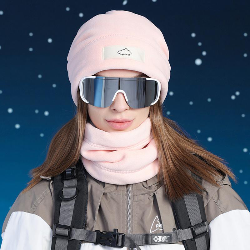 Winter Hat Scarf Suit Velvet Warm Ear Protection Cap Men Women Outdoor Cycling Coldproof Cap