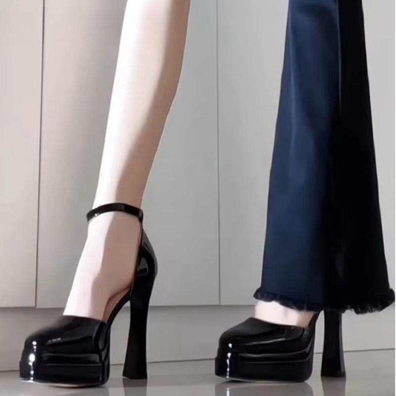 Spring Autumn Wedding Party High Heel Shoes Fashion Shallow Buckle Shoes Dancing Stripper Pumps Shoes