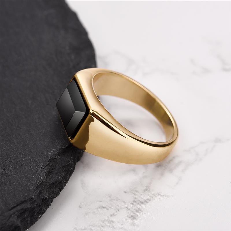 New Metal Glossy Rings for Men Geometric Width Signet Finger Band Rock Punk Style Fashion Ring Jewelry Accessories Wholesale
