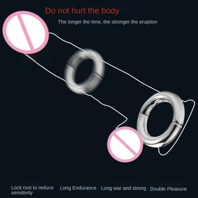Omezování varlat mužského šourku Těžké kroužky penisu na penis Kovové zařízení cudnosti Natahovač míčků Sexuální hračky pro muže Gay Zpožděná ejakulace