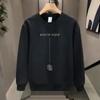 Men's Autumn and Winter Pullover Round Neck New Patchwork Printing Letter Loose Fashion Commuter Long Sleeved Sweater