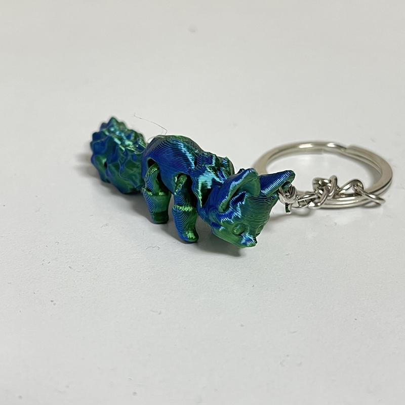 Compact Movable 3D Fox Keychain 3D Printed Colorful Articulating Keychain Toy Action Figure Collectible Desk Ornament Gifts