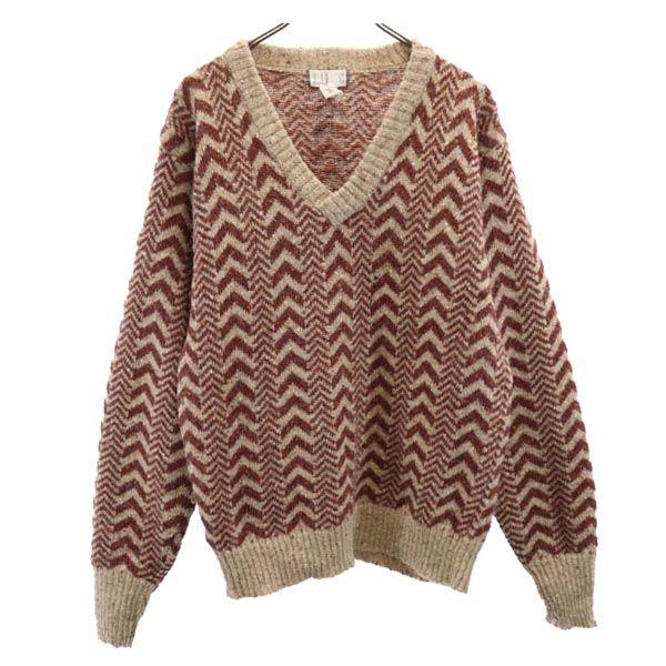 Dunhill 80s vintage Overall handle Long sleeve V-neck wool sweater L knit Men's Used