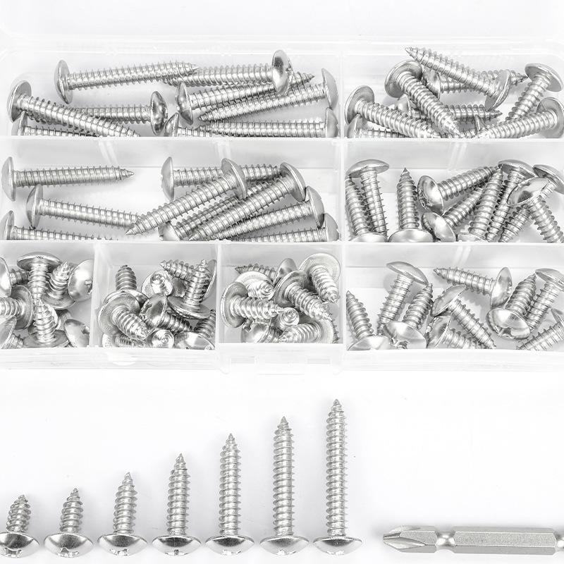 304 Stainless Steel Self-Tapping Screw Set - Mushroom and Umbrella Head