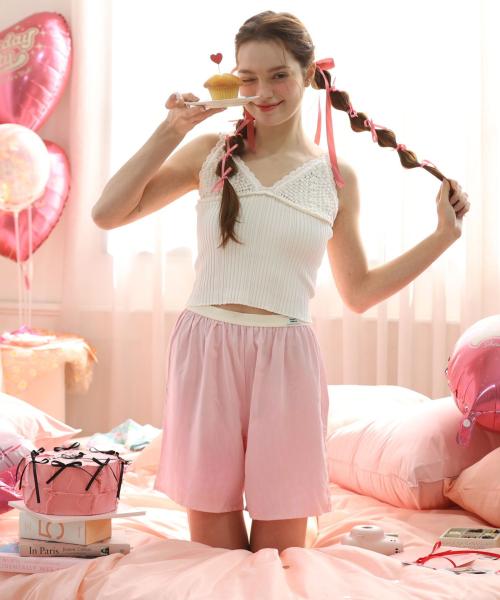 

[Jenny Ribbon] Free Shorts Pajamas [Shipped from Korea] 100% Authentic Plum Pink S