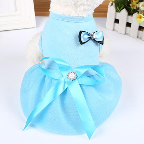 Summer Bowknot Design Party Wedding Dog Puppy Princess Dress Pet Skirt Costume