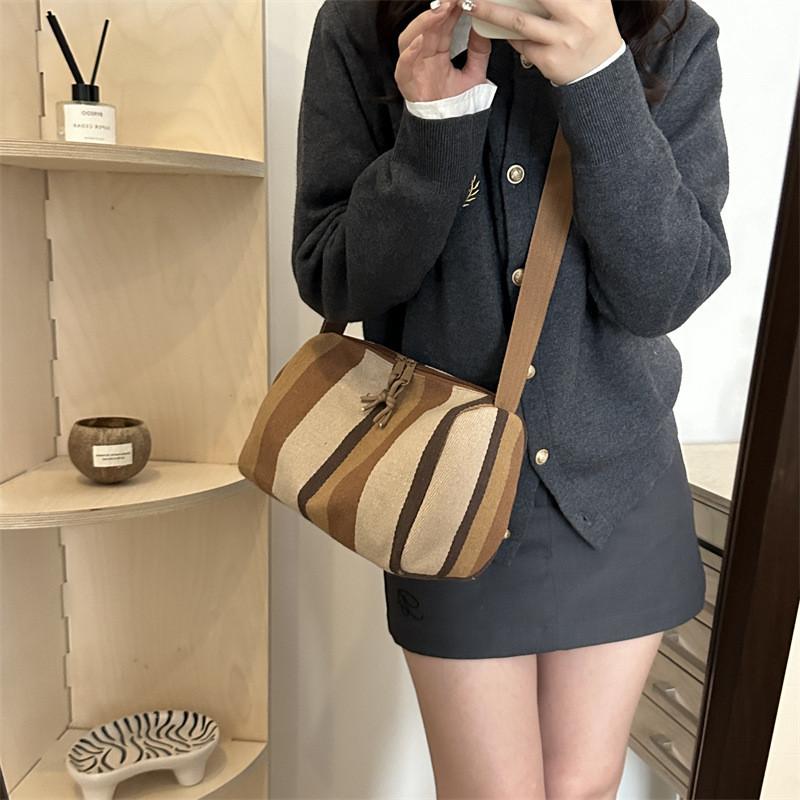 Trendy High-quality Colorful Striped Tote Bag Stylish Shoulder Bag For Daily Use