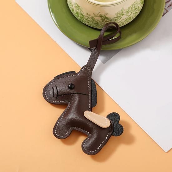 Keychain Vibrant Color Faux Leather Horse Design Key Chain with Lanyard Backpacks Car Keys Handbags Bag Accessory
