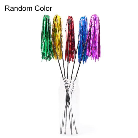 Funny Bright Color Paper Pet Cat Kitten Tease Rod Wand Play Interactive Toy