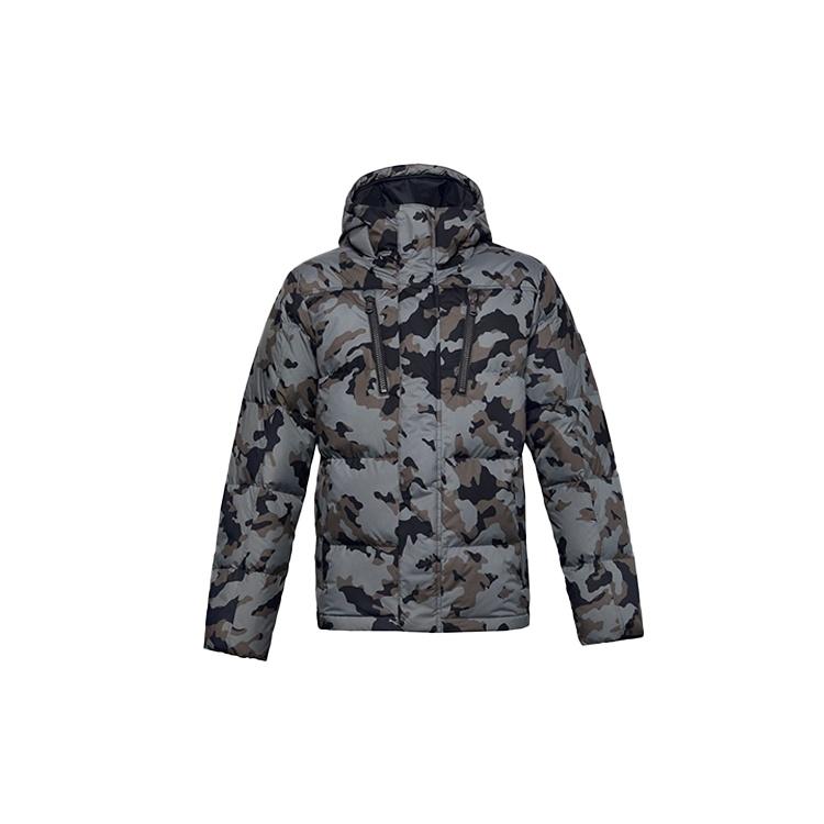 Under Armour Sportstyle Fleece Down Jacket  Black Grey  Men s 1355853-002 XXL