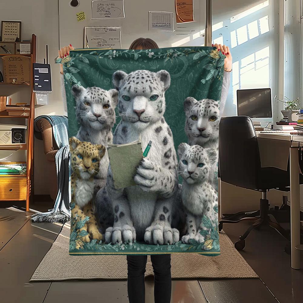 

1PC Furry Learners’ Club Print Flannel Blanket, High quality Comfortable for All Seasons, Home Decor, Warmth and Comfort 80cm x 120cm