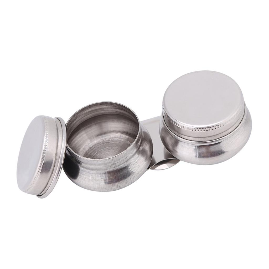 Stainless Steel Large Double Palette Cup Oil Paint Megilp Turpentine Solvent Container with Lid