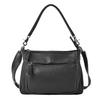 Echte Leder Umhängetasche für Crossbody Leder Ariel Schwarz [Unser Favorit] Damen, Tasche, Handtasche, 2-Wege, (Schwarze Hardware)