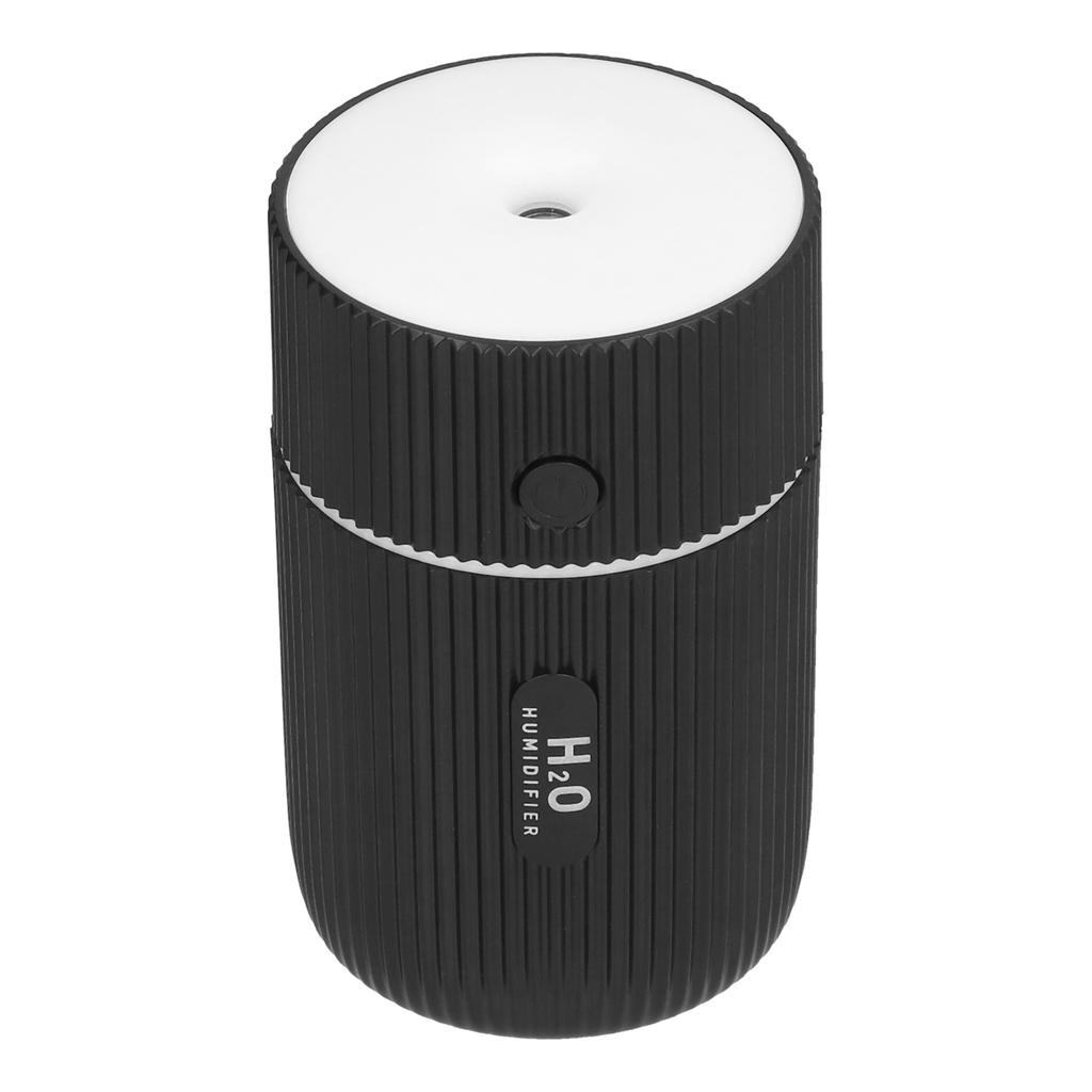 Mini zvlhčovač vzduchu s barevným světlem Stolní zvlhčovač vzduchu Napájený přes USB do auta, kanceláře, pokoje, ložniceČerný