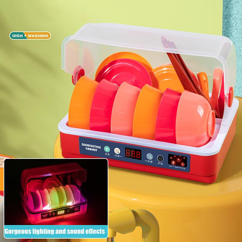 Children Kitchen Dish Washing Pretend Play Set Electric Circulation Toy Simulated Dishwasher