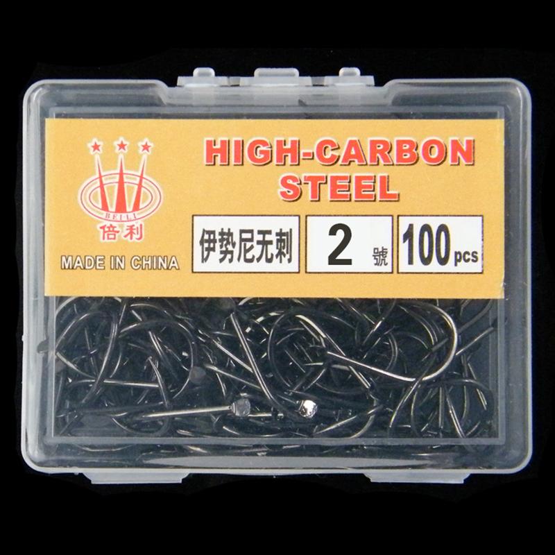

100 шт. в коробке Крючки Iseini без бородки Высокоуглеродистая сталь Черный Пит Дикая Рыбалка Длинное цевье Черный Пит Рыболовные Снасти Принадлежности