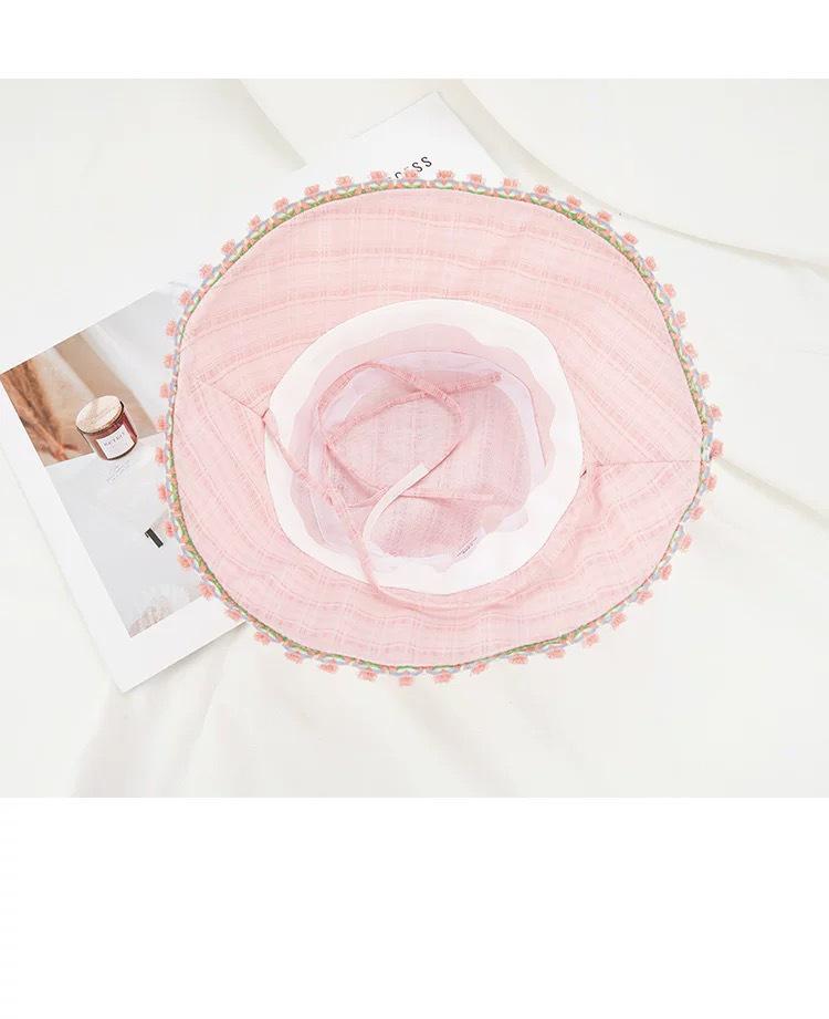Spring & Summer Korean Style Lace Trim Women's Sun Protection Bucket Hat