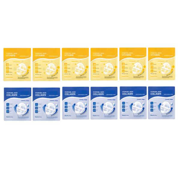 FARM STAY Hydrogel Mask Sheet Duo Set 1box (4 Sheets) 25g / 0.88 Oz Per Sheet (3 Options)